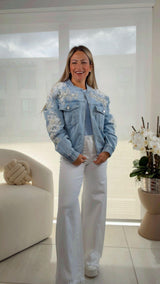 1921 Denim bomber jacket with detail