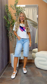 X288 Sequin heart print top