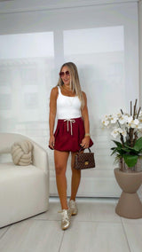 O119 Pleated bubble mini skirt