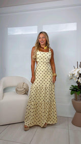 1932 Polka dot open back maxi dress Kiut
