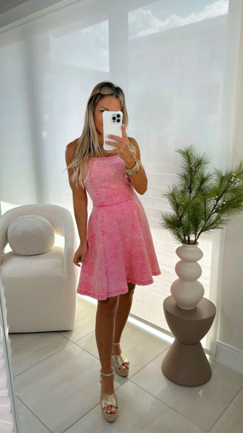 2073 Acid washed mini dress