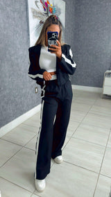 0042 Blazer with diamonds button and pants set