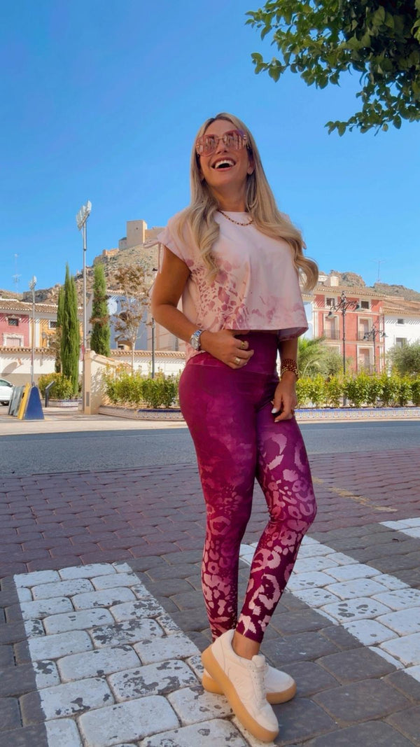 1701 Leopard printed top and leggings set KIUT