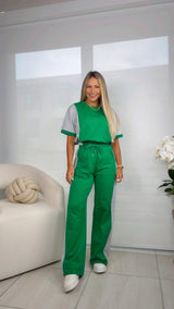 0096 Top and pants with elastic waist set