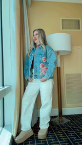 1142 High rise crop wide barrel cargo cuffed pants