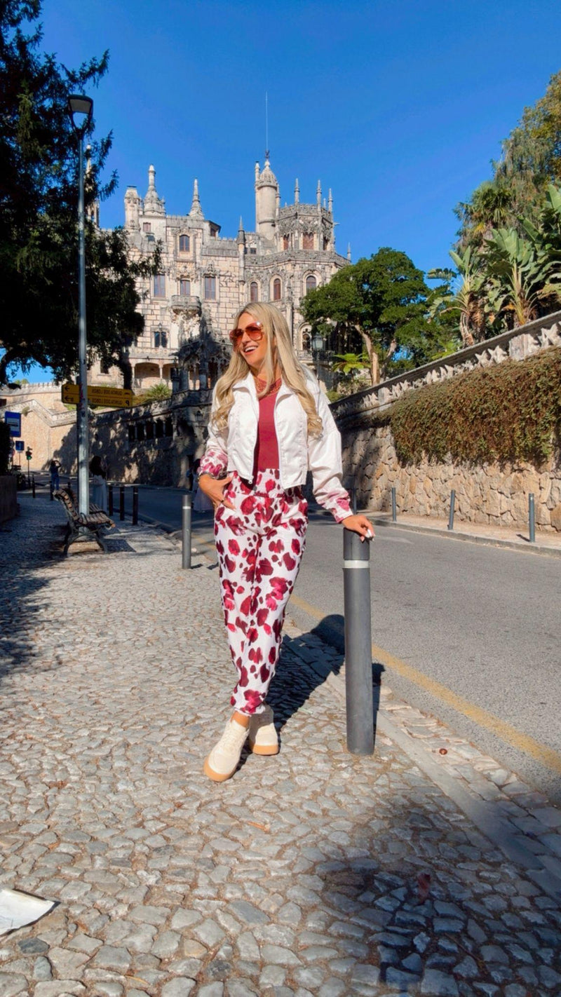 1707 Cheetah printed jacket and jogger set KIUT
