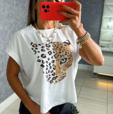 BL32 Leopard face relax T-shirt