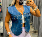 3116 Denim vest with pockets