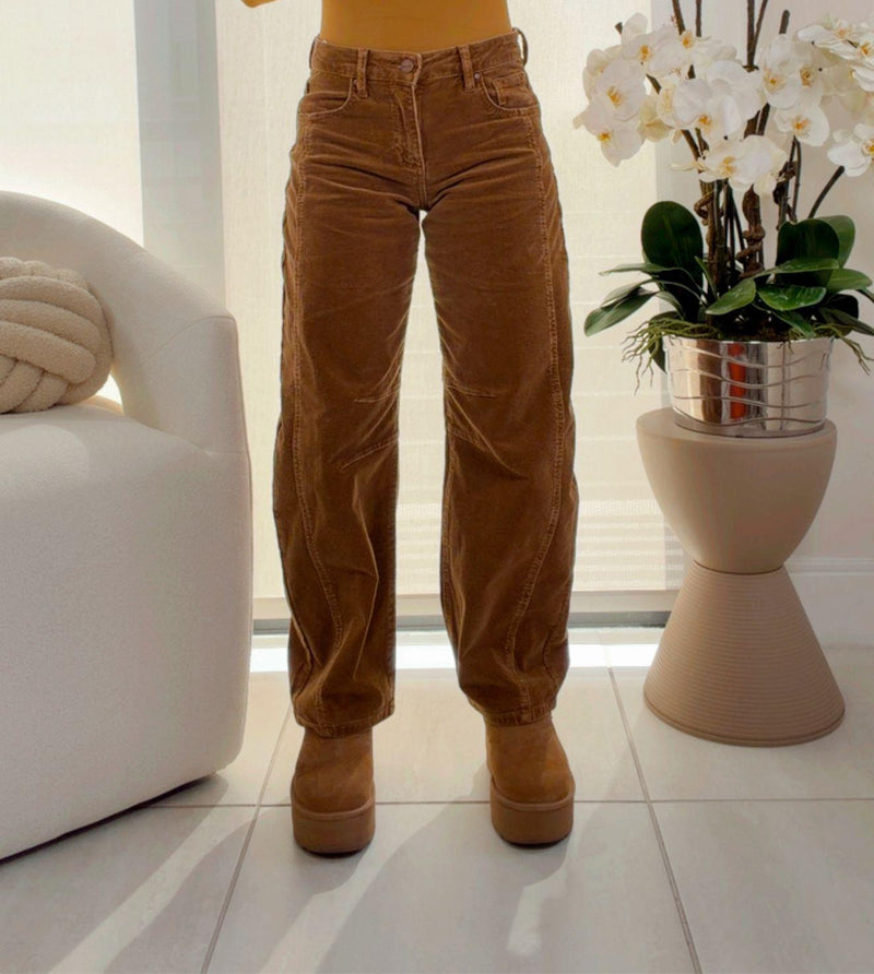 1314 Slouchy ankle barrel corduroy pants
