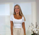 7325 Square neck short sleeve top