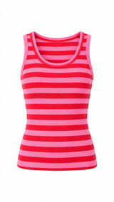 F598 Striped Knit Tank Top