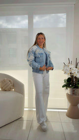 1921 Denim bomber jacket with detail