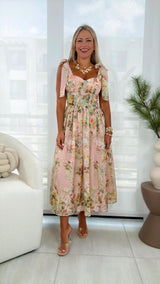 1780 Powder flower midi dress