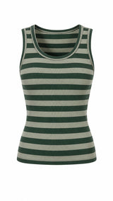 F598 Striped Knit Tank Top