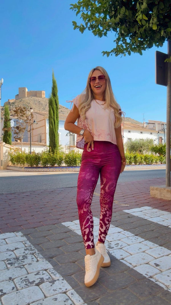 1701 Leopard printed top and leggings set KIUT