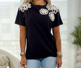 050 Crochet detail T-shirt