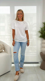 050 Crochet detail T-shirt