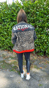 6069 Contrast animal print jacket