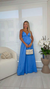3902 Solid woven maxi dress