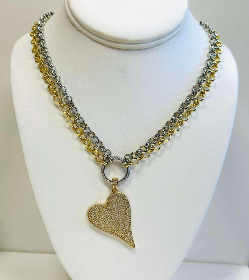 N1195 Patricia gold and silver necklace