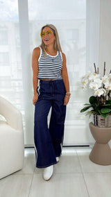 6627 Sleeveless stripe top