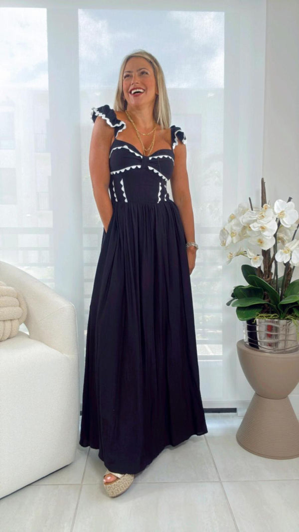 1987 Midi dress with sweetheart neckline