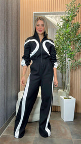 5074 Wide leg contrast jumpsuit