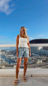 1872 High waist denim short