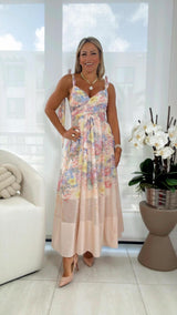 3318 Spring printed midi dress