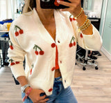 4223 Cherry sweater button down