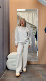 3466 Round neck sweater and pants set