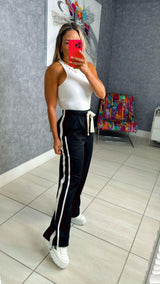 TB01 Frenchy terry side stripe pocket pants