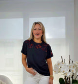190 Detail red hearts stones print top
