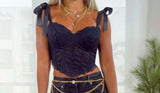 0057 Lace corset crop top
