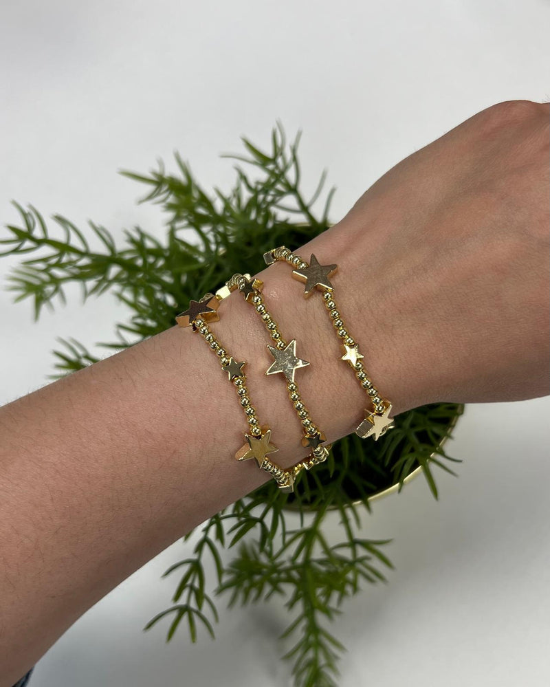 B3052 Bracelet star mix gold (e.o)