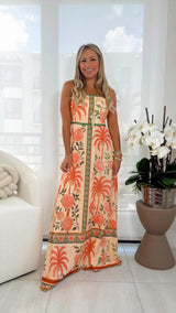 0879 Tropical printed dress