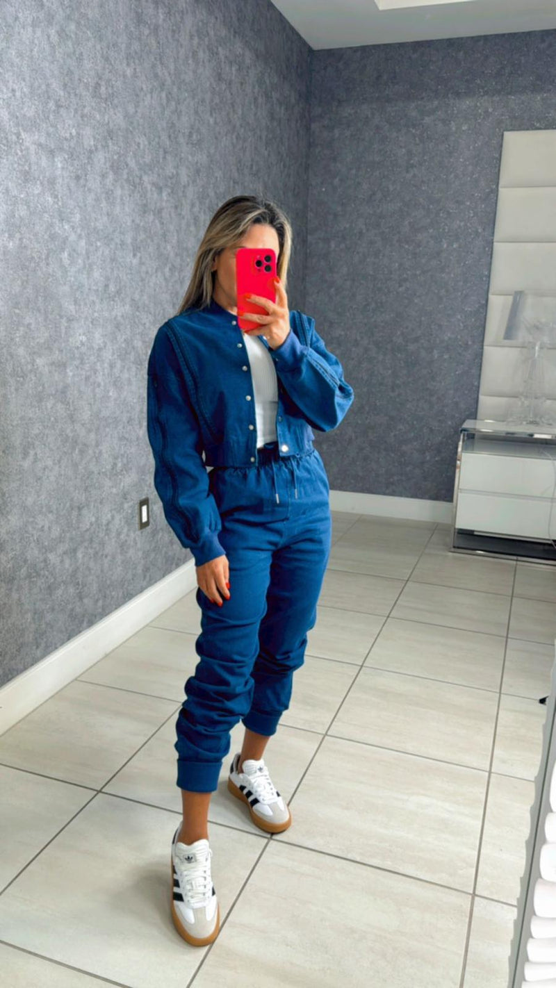 9900 Denim jacket and jogger set