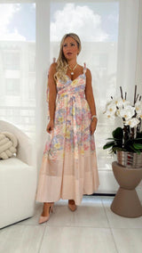 3318 Spring printed midi dress