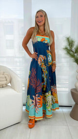 6828 Sea print dress