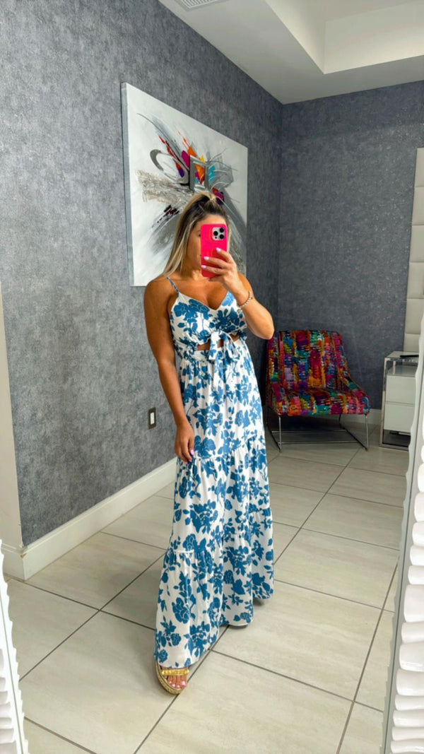 4461 Printed woven maxi dress