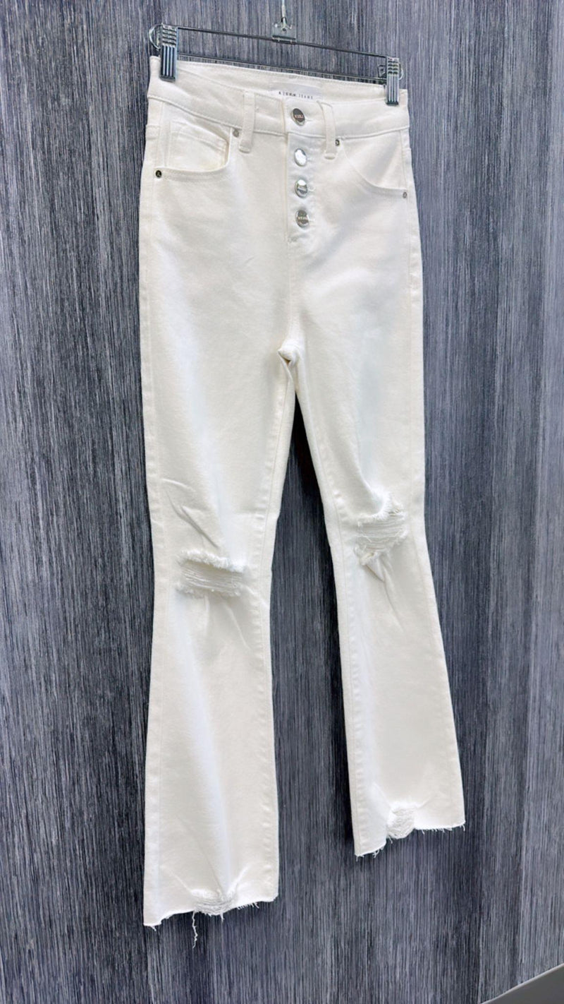 5504 High rise button down ankle straight pants