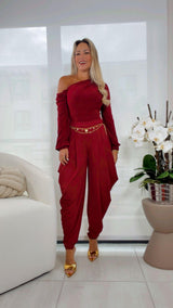 7171 Draped long sleeve bodysuit