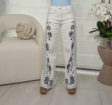 6184 Embroidery denim pants