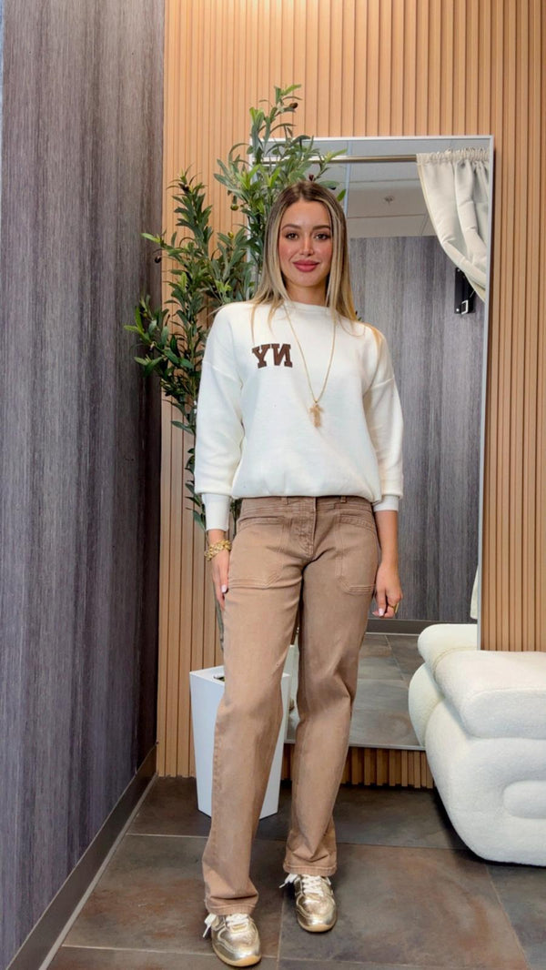 5920 High rise slim wide leg pants