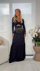 1765 Long sleeve maxi dress Kiut