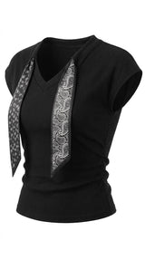 268 Ruched side tie detail top