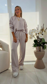 0068 Modal poly satin pullover and pant set