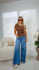 5806 Open back short sleeve top