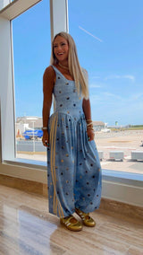 1952 Mixed Print Side-Stripe Jumpsuit kiut