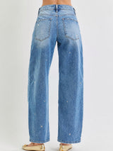 1874 Slouchy barrel star embroidered pants